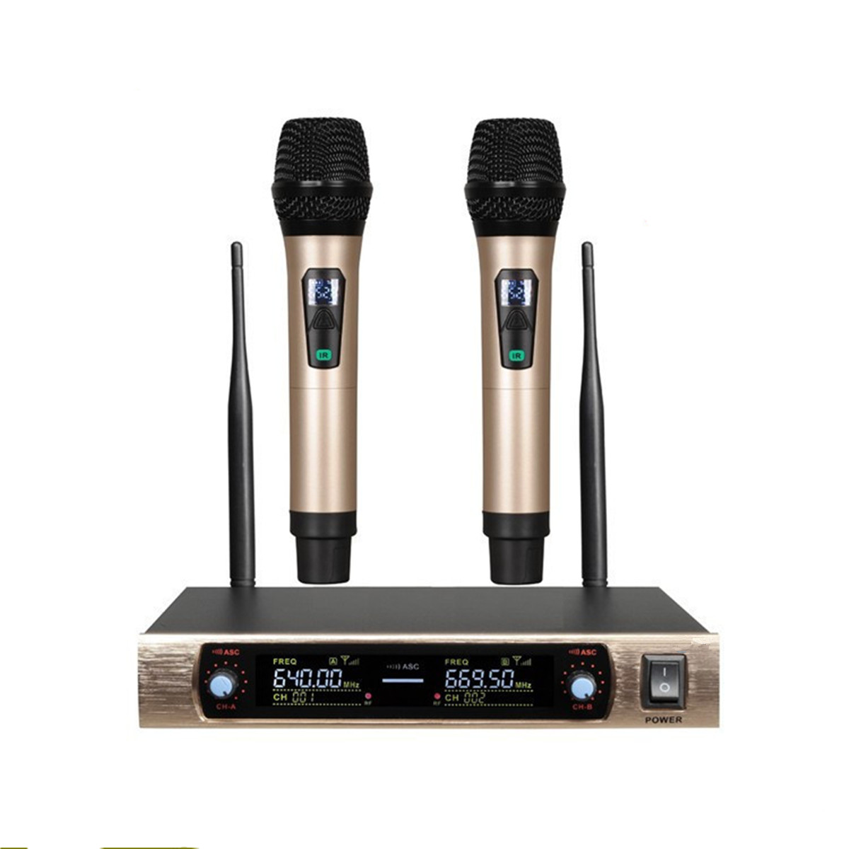 Wireless-Microphone-Mic-System-UHF-2-Channel-Dual-Handheld-Karaoke-1617360