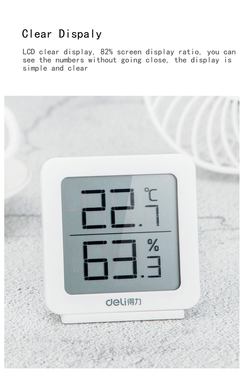 Deli-Digital-Thermometer-Hygrometer-LCD-Clear-Display-Standing-and-Hanging-Dual-Use-1579924