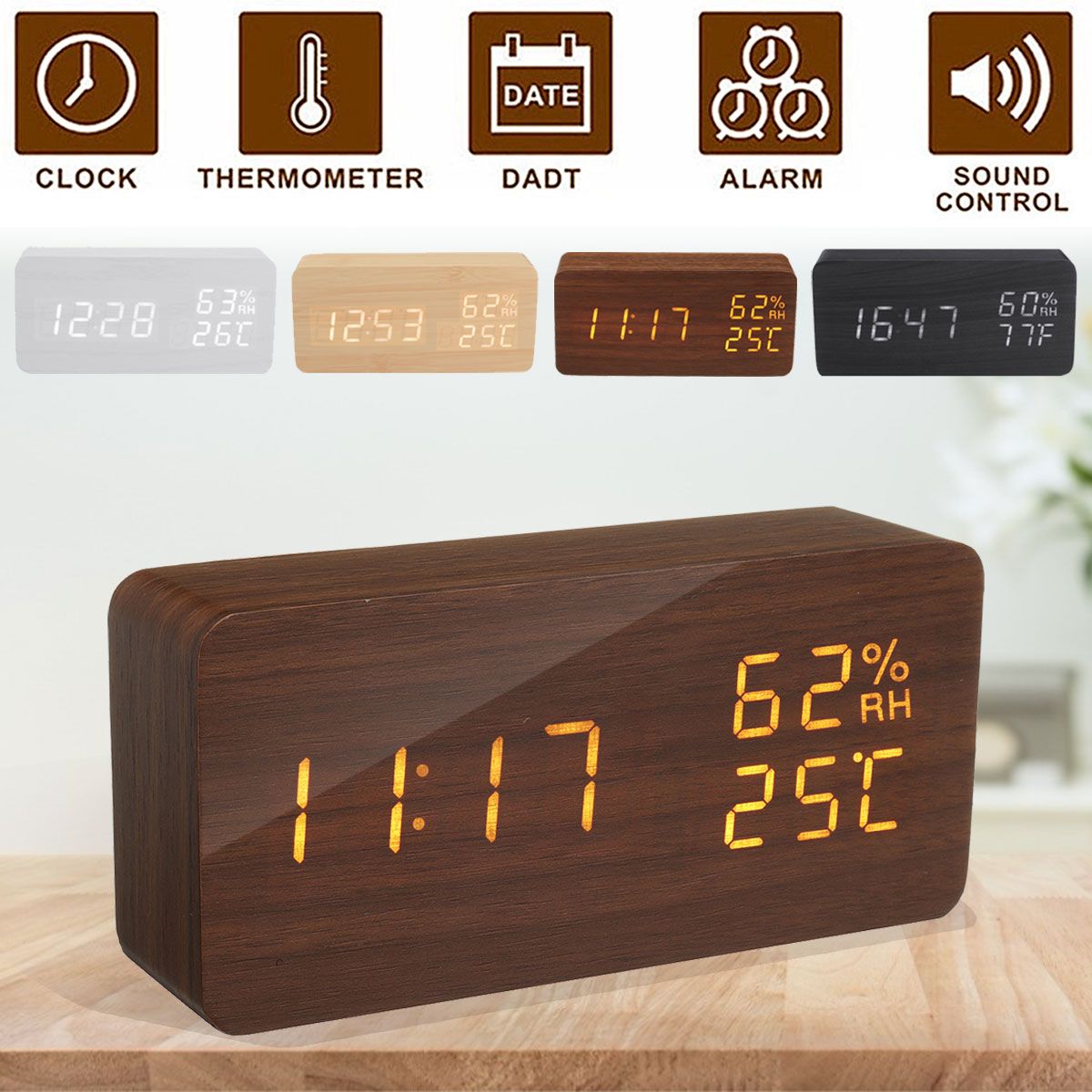 Modern-Wooden-Wood-Digital-Thermometer-USB-Charger-LED-Desk-Alarm-Wireless-Clock-1739446