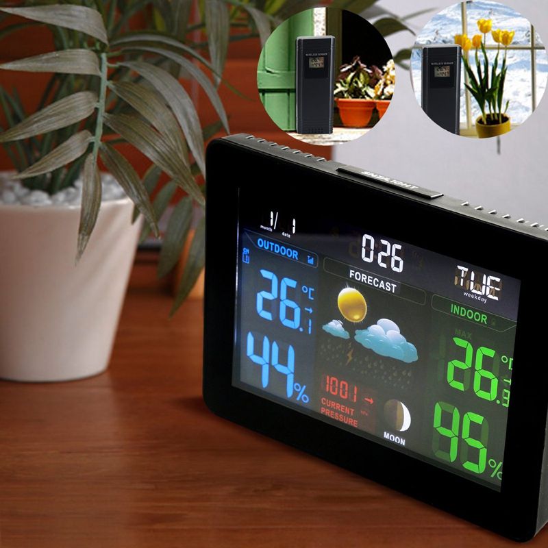 TS-71-Indoor-Outdoor-Temperature-Monitor-Digital-Weather-Station-DCF77-RCC-Thermometer-RH-Barometric-1085766