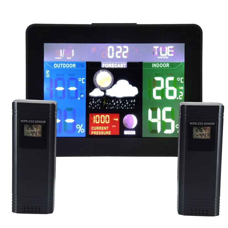 TS-71-Indoor-Outdoor-Temperature-Monitor-Digital-Weather-Station-DCF77-RCC-Thermometer-RH-Barometric-1085766