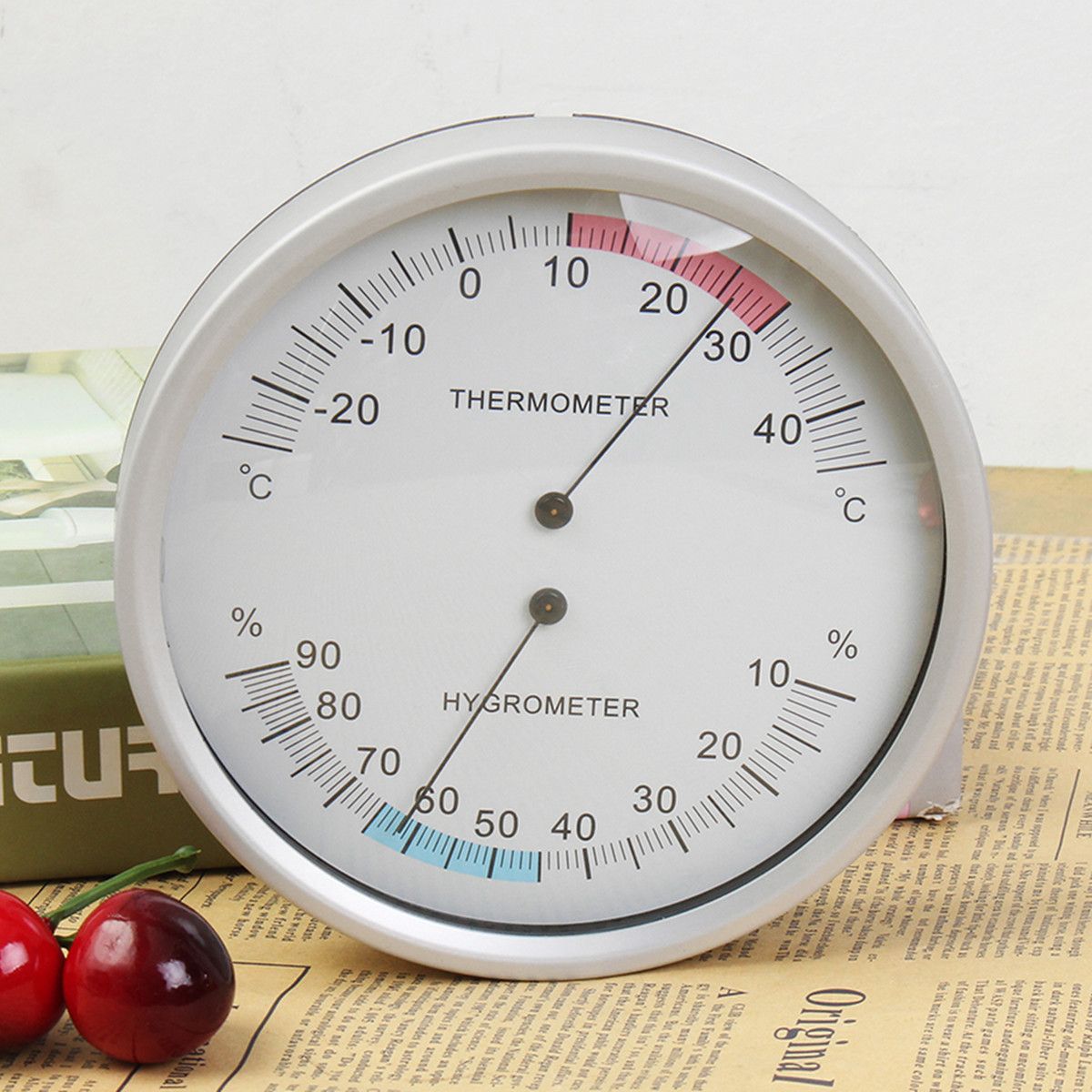 Two-In-One-Wall-Hanging-Barometer-Weather-Thermometer-Hygrometer-Home-132mm-1251622