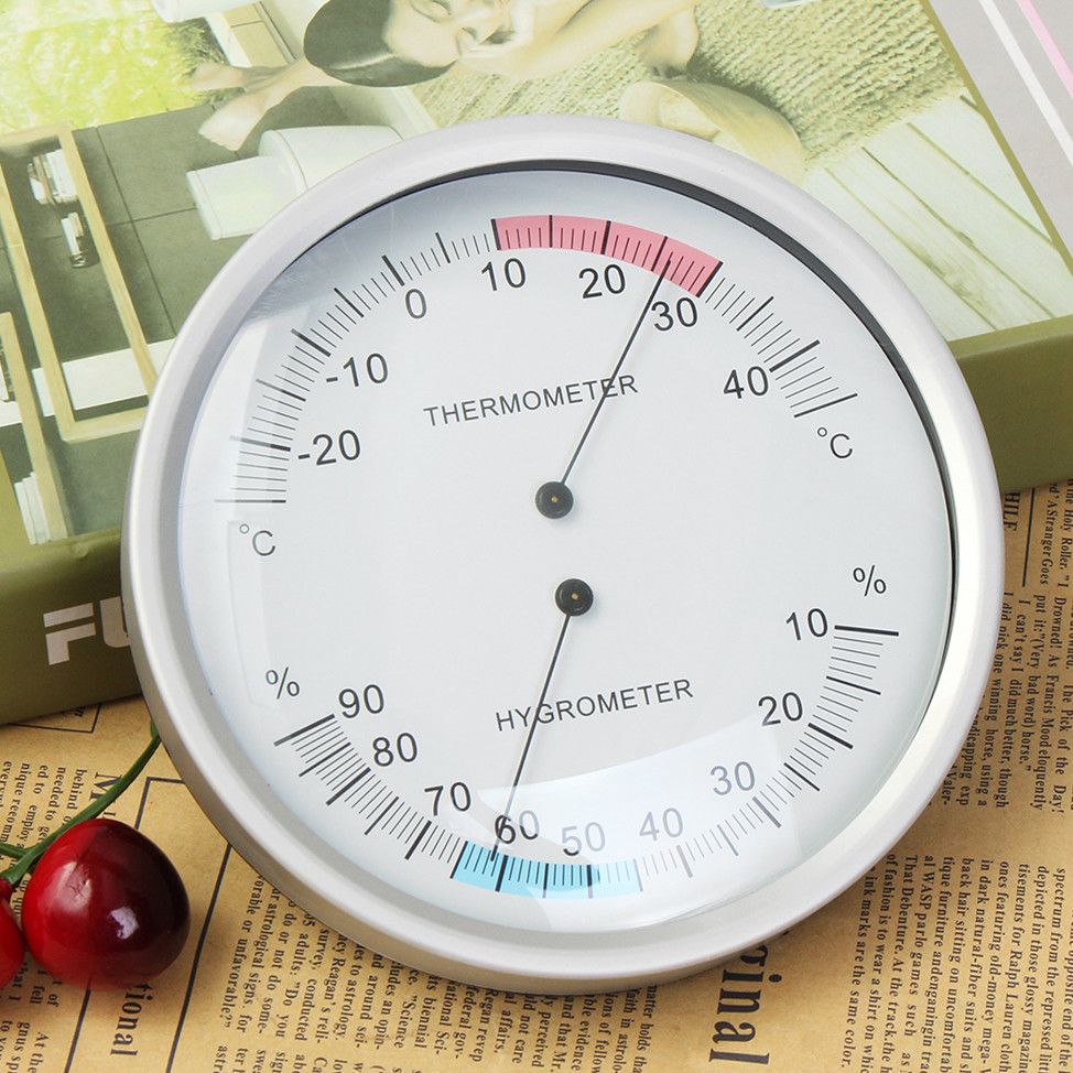 Two-In-One-Wall-Hanging-Barometer-Weather-Thermometer-Hygrometer-Home-132mm-1251622