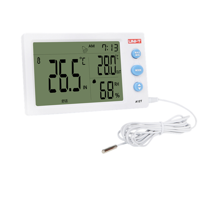 UNI-T-A12T-Digital-LCD-Thermometer-Hygrometer-Temperature-Humidity-Meter-Alarm-Clock-Weather-Station-1218090