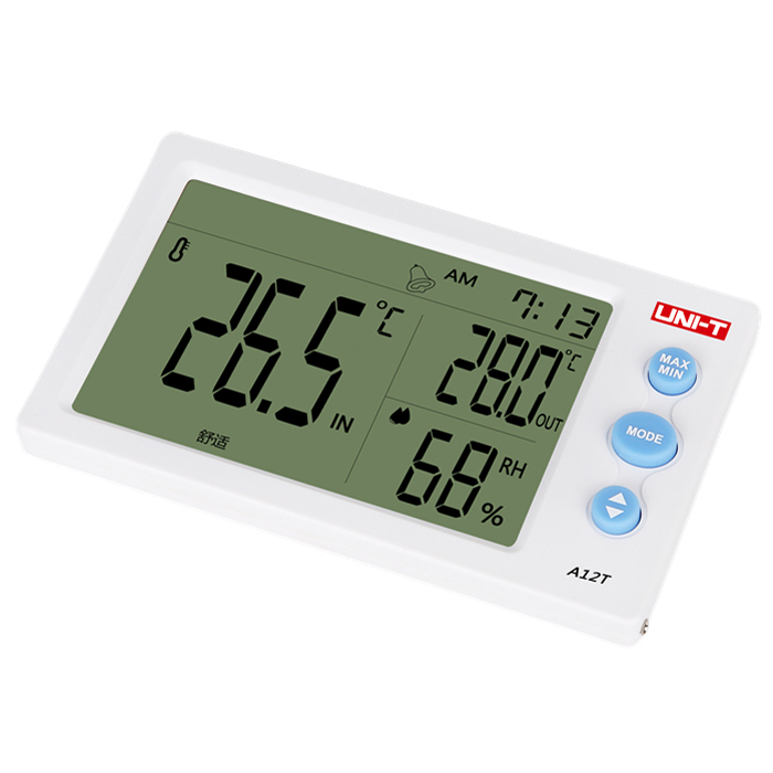 UNI-T-A12T-Digital-LCD-Thermometer-Hygrometer-Temperature-Humidity-Meter-Alarm-Clock-Weather-Station-1218090