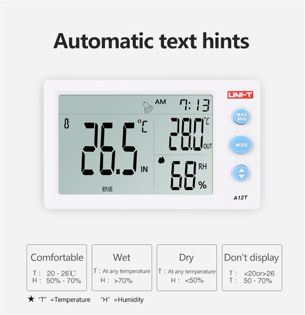 UNI-T-A13T-Digital-Temperature-Thermometer-Indoor-Outdoor-Instrument-Alarm-Clock-Weather-Station-1310672