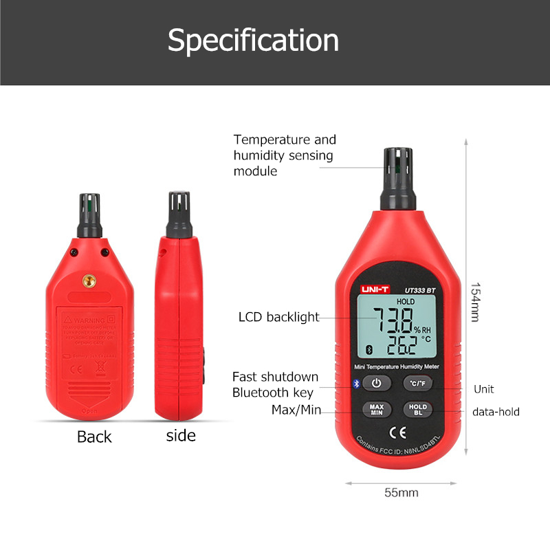 UNI-T-UT333BT-bluetooth-Digital-LCD-Thermometer-Hygrometer-Mini-Temperature-Humidity-Meter-1236779