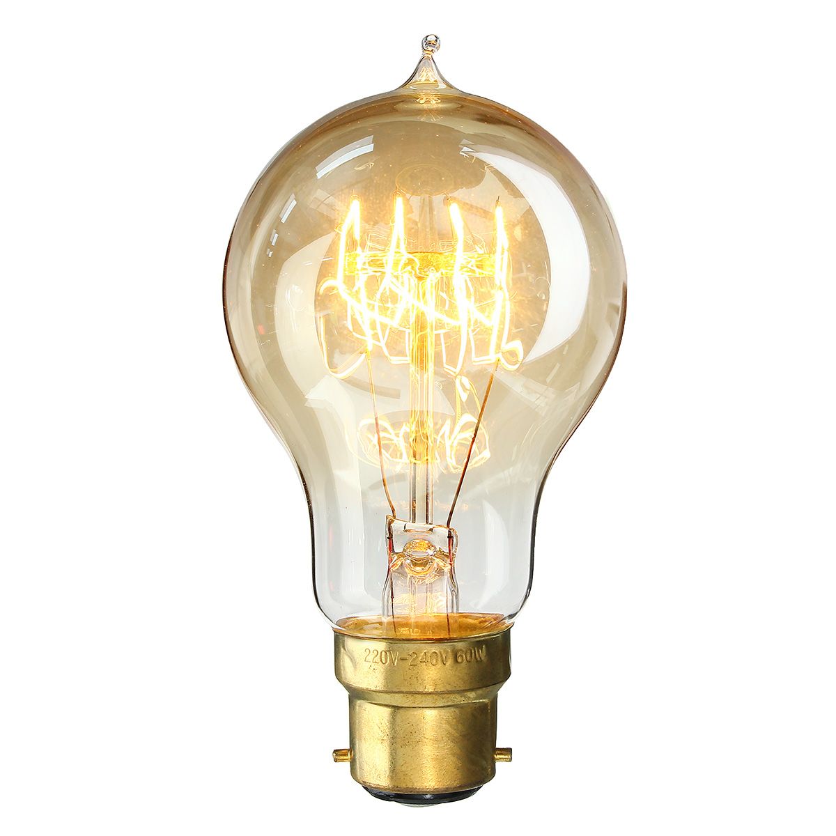 Kingso-AC220V-B22-60W-A19-Teardrops-Shape-Amber-Shell-Edison-Retro-Incandescent-Light-Bulb-for-Home-1100749