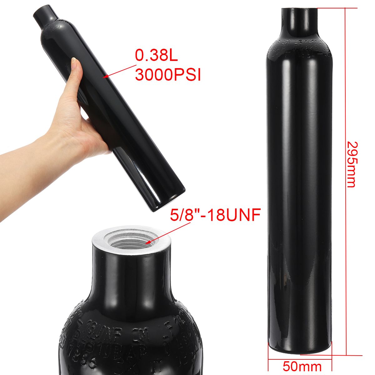 038L-58quot-18UNF-Aluminum-Tank-Air-Cyclinder-Bottle-3000-PSI-For-Paintball-PCP-1240250