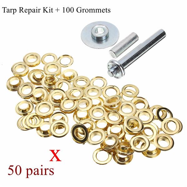 100pcs-Brass-Coated-Canvas-Buckle-Quick-Snap-Fastener-Buttons-Screws-Kits-1085833