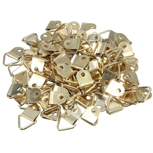 100pcs-Golden-Metal-Photo-Picture-Frame-Hook-Hanger-Triangle-Ring-972973