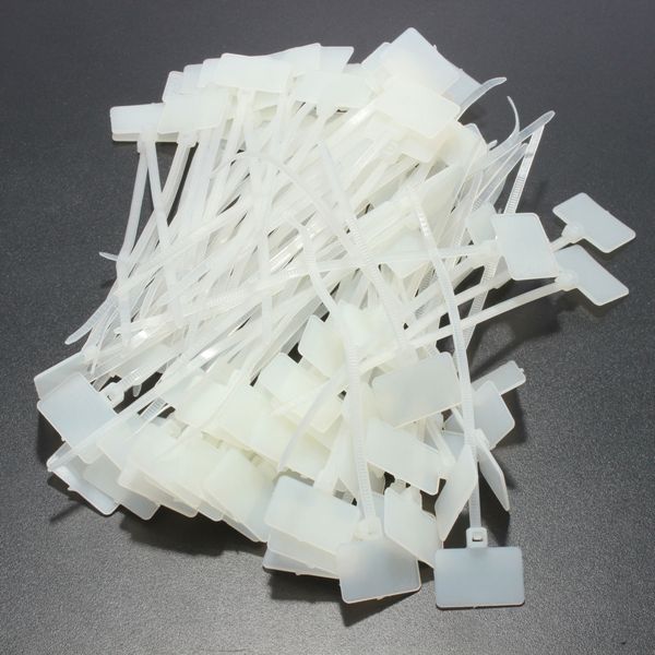 100pcs-White-Nylon-Zip-Cable-Tie-Label-Strap-Strip-With-Marking-Tag-3X100mm-1006680
