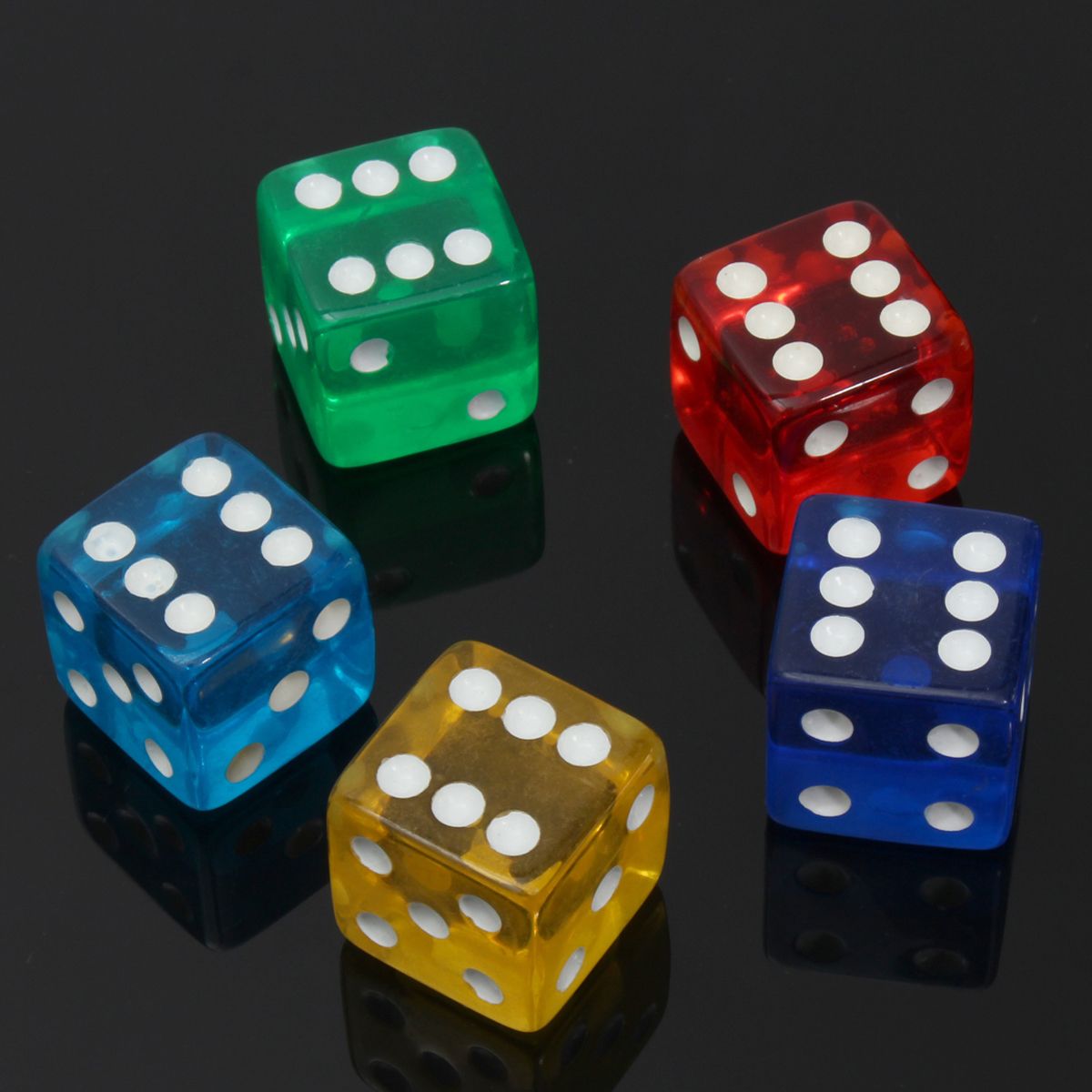 10PCS-19mm-Acrylic-Gaming-Dice-Standard-Six-Sided-Die-5-Colors-1173315