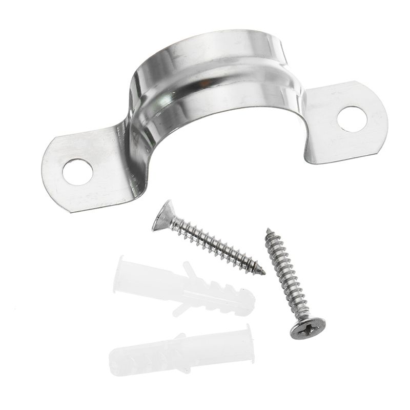 10Pcs-16-32mm-304-Stainless-Steel-Pipe-Strap-Clamp-Holder-Fastener-with-Screws-1241157