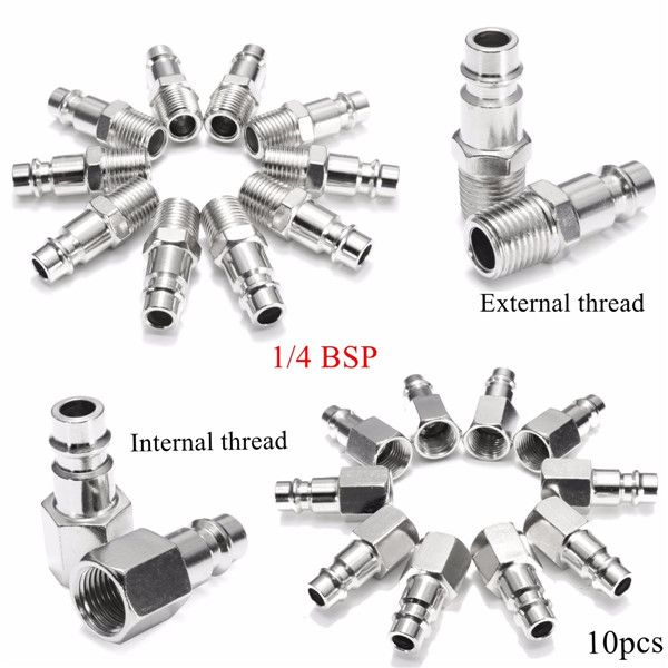 10pcs-14inch-MaleFemale-BSP-Adapter-Compressed-Air-Quick-Coupling-Hose-1081719