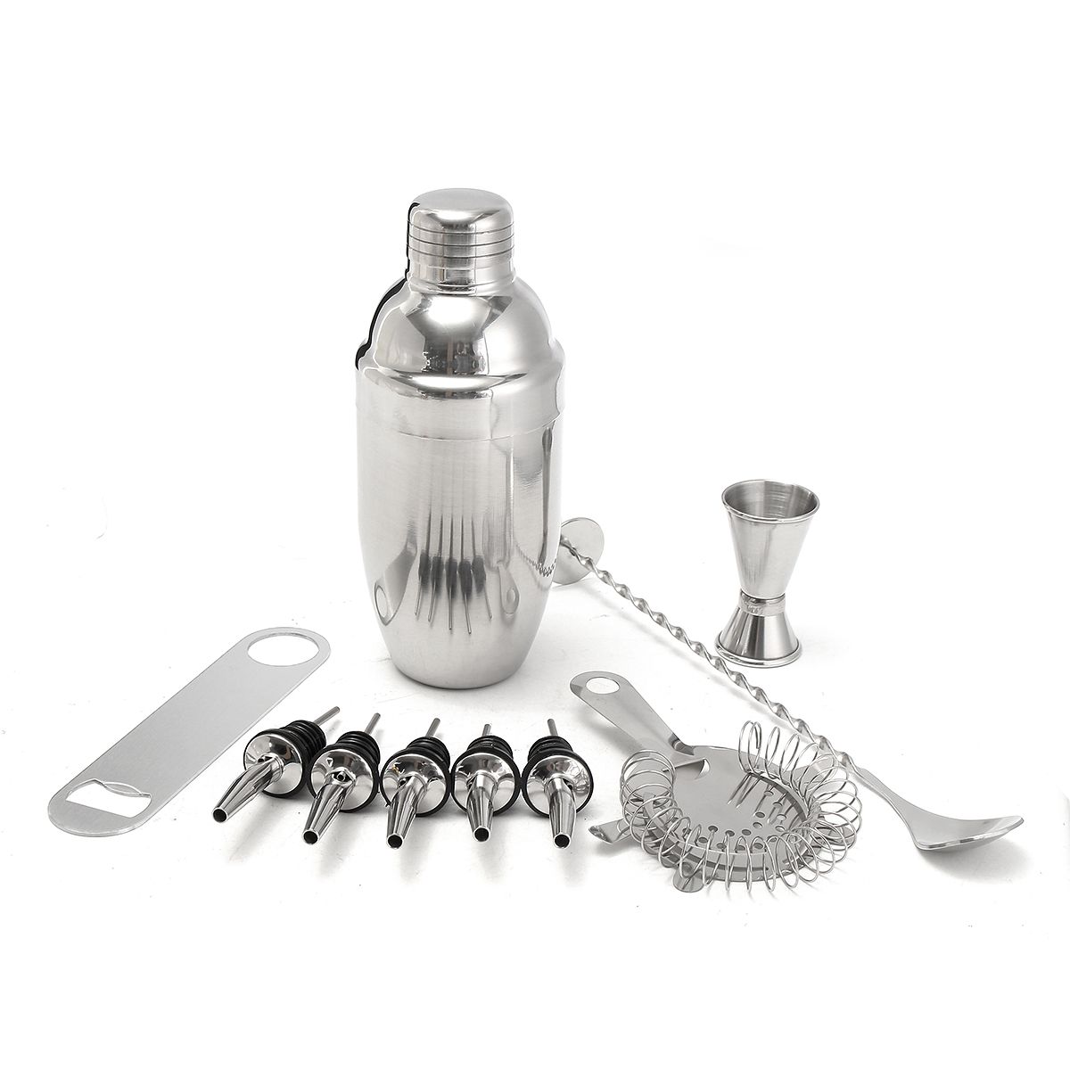 11Pcs-Stainless-Steel-Cocktail-Shaker-Mixer-Martini-Spirits-Muddler-Pourer-Strainer-Bartender-Set-1353379