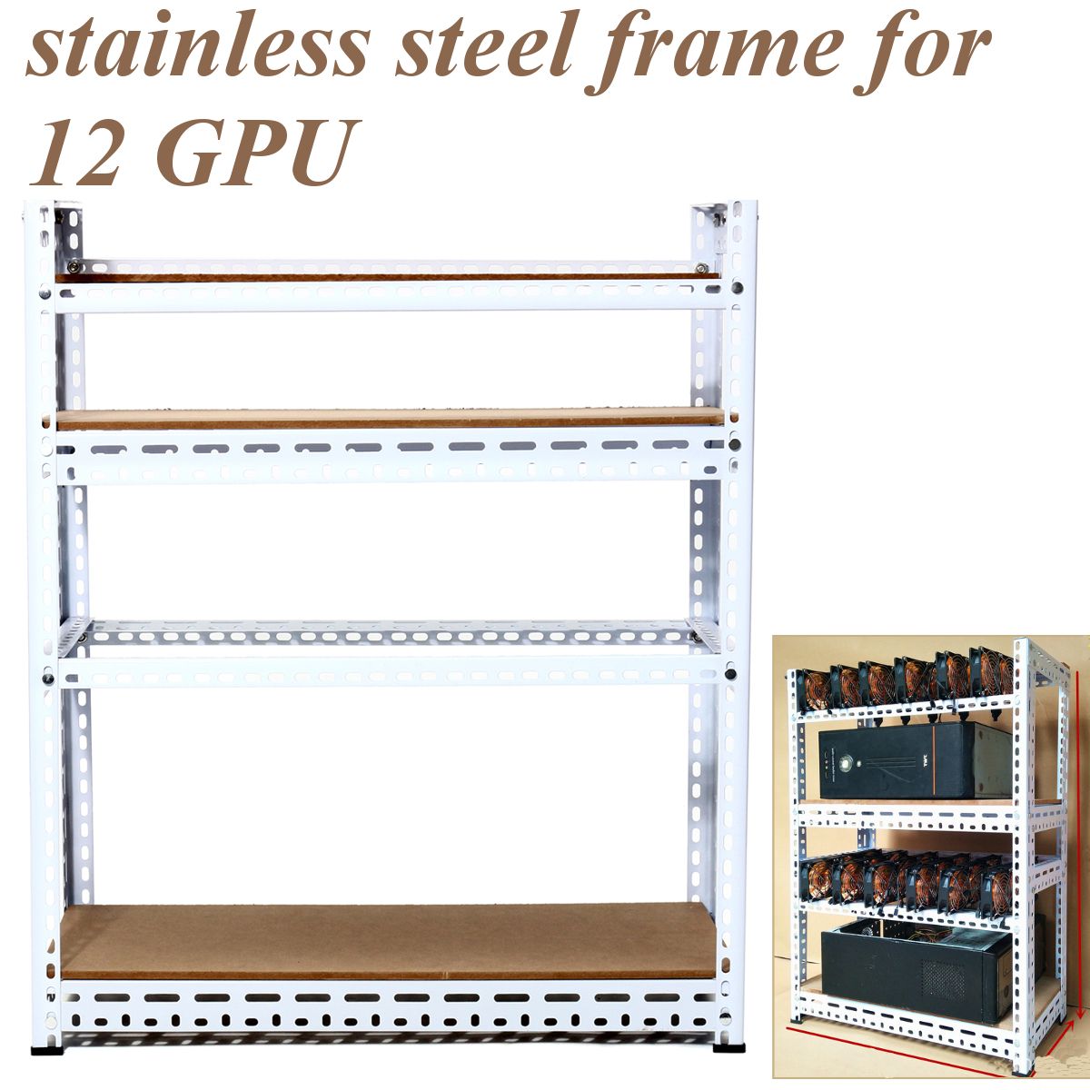 12-GPU-Stackable-Crypto-Coin-Aluminum-Open-Air-Mining-Frame-Miner-Rig-Case-1257962