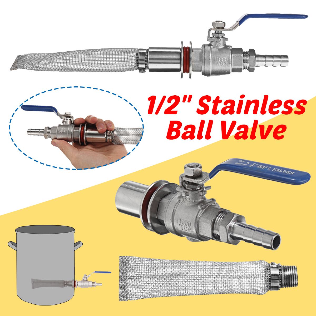 12-Stainless-Weldless-Ball-Valve-Barb-Homebrew-Fitting-Kettle-Pot-Hardware-1745173