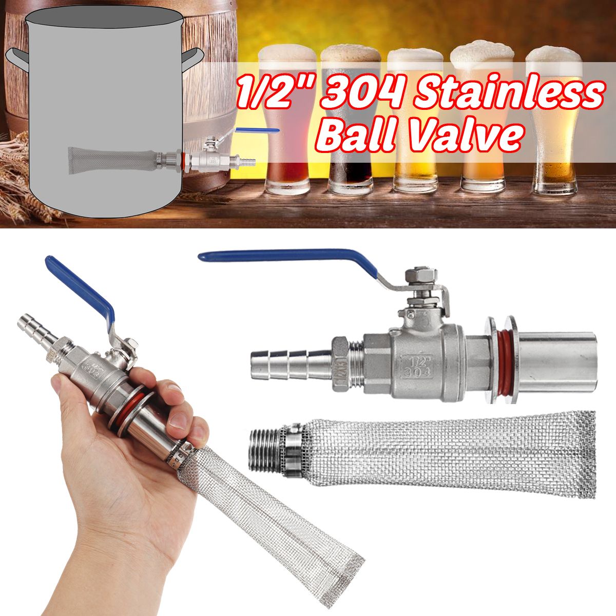 12-Stainless-Weldless-Ball-Valve-Barb-Homebrew-Fitting-Kettle-Pot-Hardware-1745173