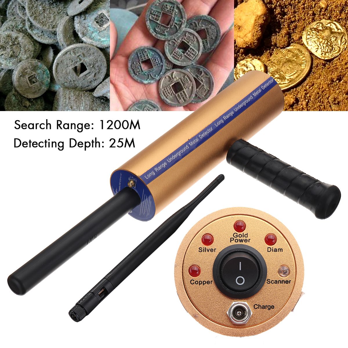 12V-AKS-Antenna-Metal-Detector-Locator-Scanner-Gold-Mineral-1200M-Detecting-Range-1306839