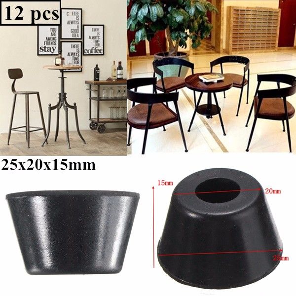 12pcs-25x20x15mm-Black-Rubber--Protector-for-Chair-Leg-Table-Crutch-Feet-Stools-Furniture-Feet-1015949