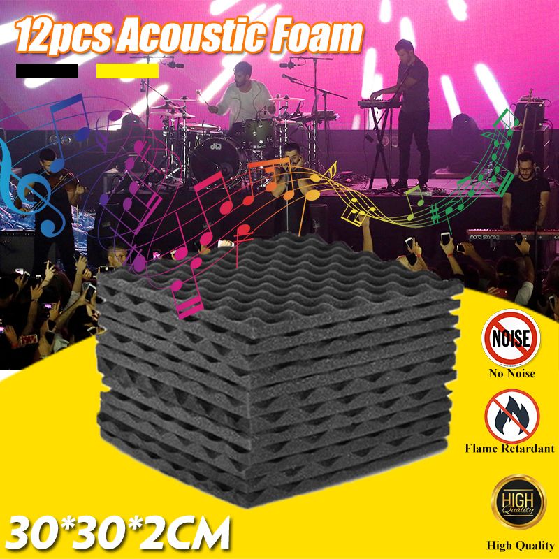 12pcs-Studio-Acoustic-Foam-Sound-Absorbtion-Proofing-Panels-Tiles-Wedge-30X30CM-1702593