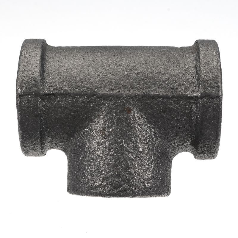 12quot-34quot-1quot-4-Way-Pipe-Fitting-Malleable-Iron-Black-Side-Outlet-Tee-Female-Tube-Connector-1273095