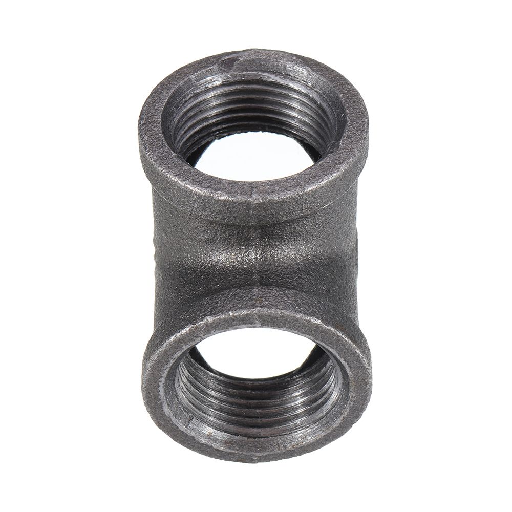 12quot-34quot-1quot-Cross-4-Way-Pipe-Fitting-Malleable-Iron-Black-Female-Tube-Connector-1347835