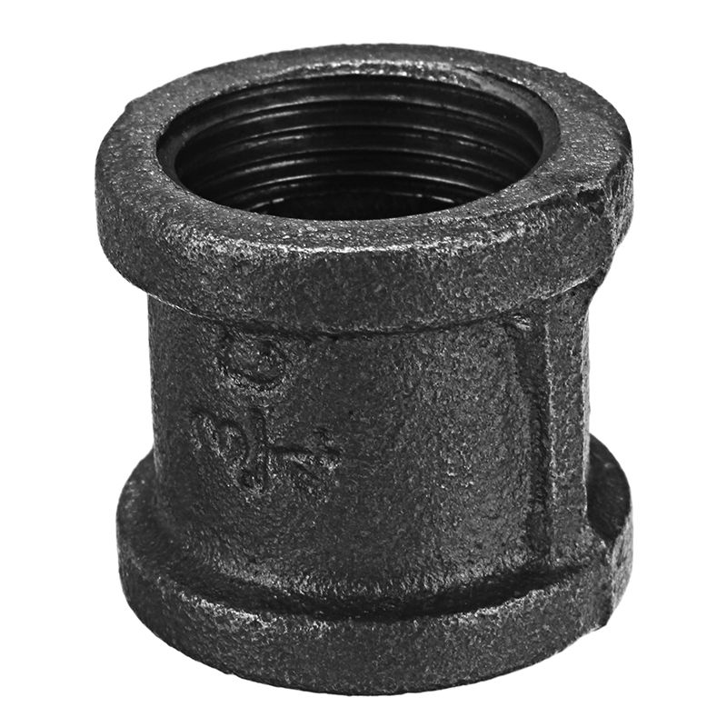 12quot-34quot-1quot-Straight-Malleable-Iron-Connector-Female-Coupling-Banded-Ends-Black-Pipe-Fitting-1275309