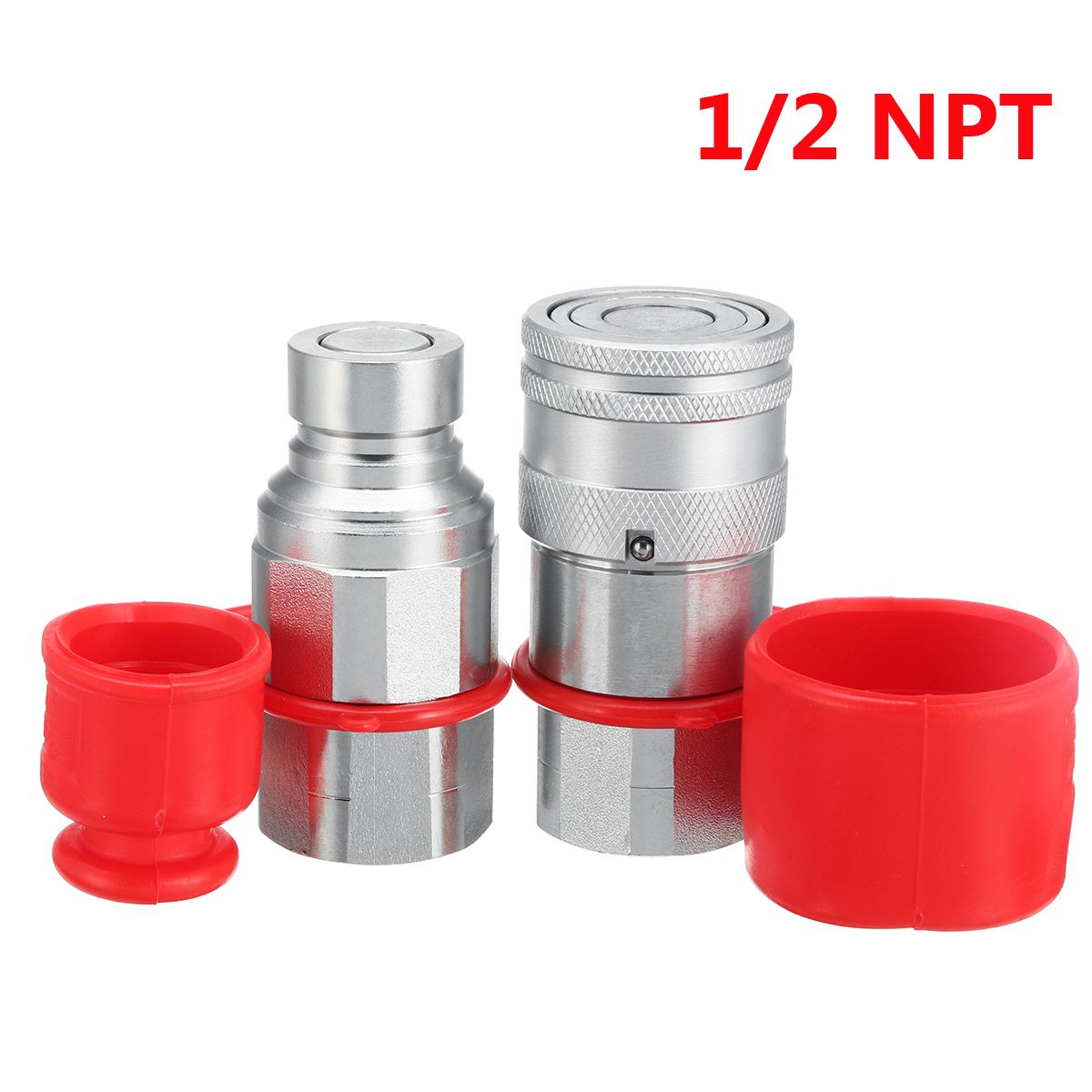 12quot-NPT-Skid-Steer-Bobcat-Flat-Face-Hydraulic-Quick-Connect-Adapter-Coupler-Coupling-Set-1383594