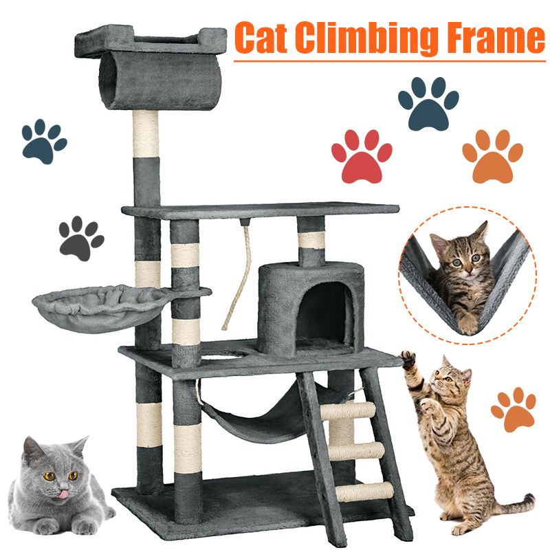 141cm-Cat-Climbing-Training-Frame-Cat-Platform-Scratching-Post-Tree-Scratcher-Pole-Gym-House-1614000