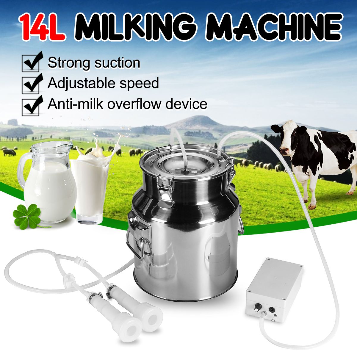 14L-Electric-Farm-Milking-Machine-Vacuum-Pump-Stainless-Steel-Goat-Sheep-1687642