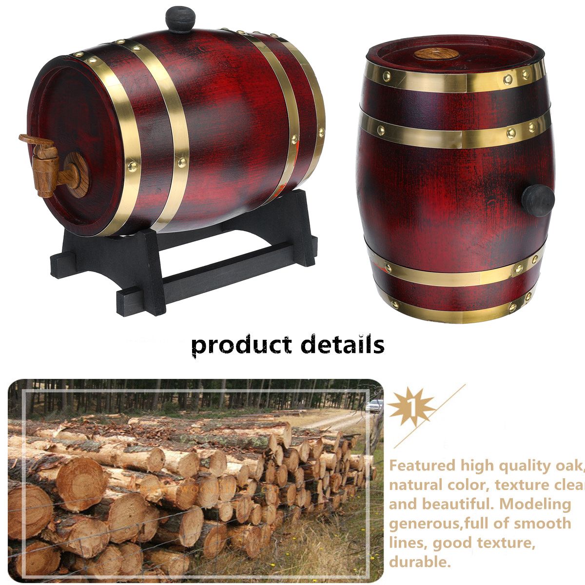 153L-Wood-Barrel-Oak-Brewing-Vintage-Keg-Wines-Whiskey-Home-Storage-Holder-1744767