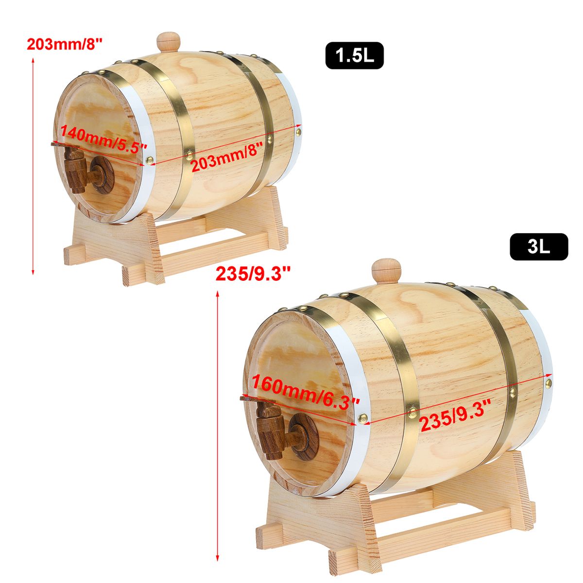 153L-Wood-Barrel-Oak-Brewing-Vintage-Keg-Wines-Whiskey-Home-Storage-Holder-1744767