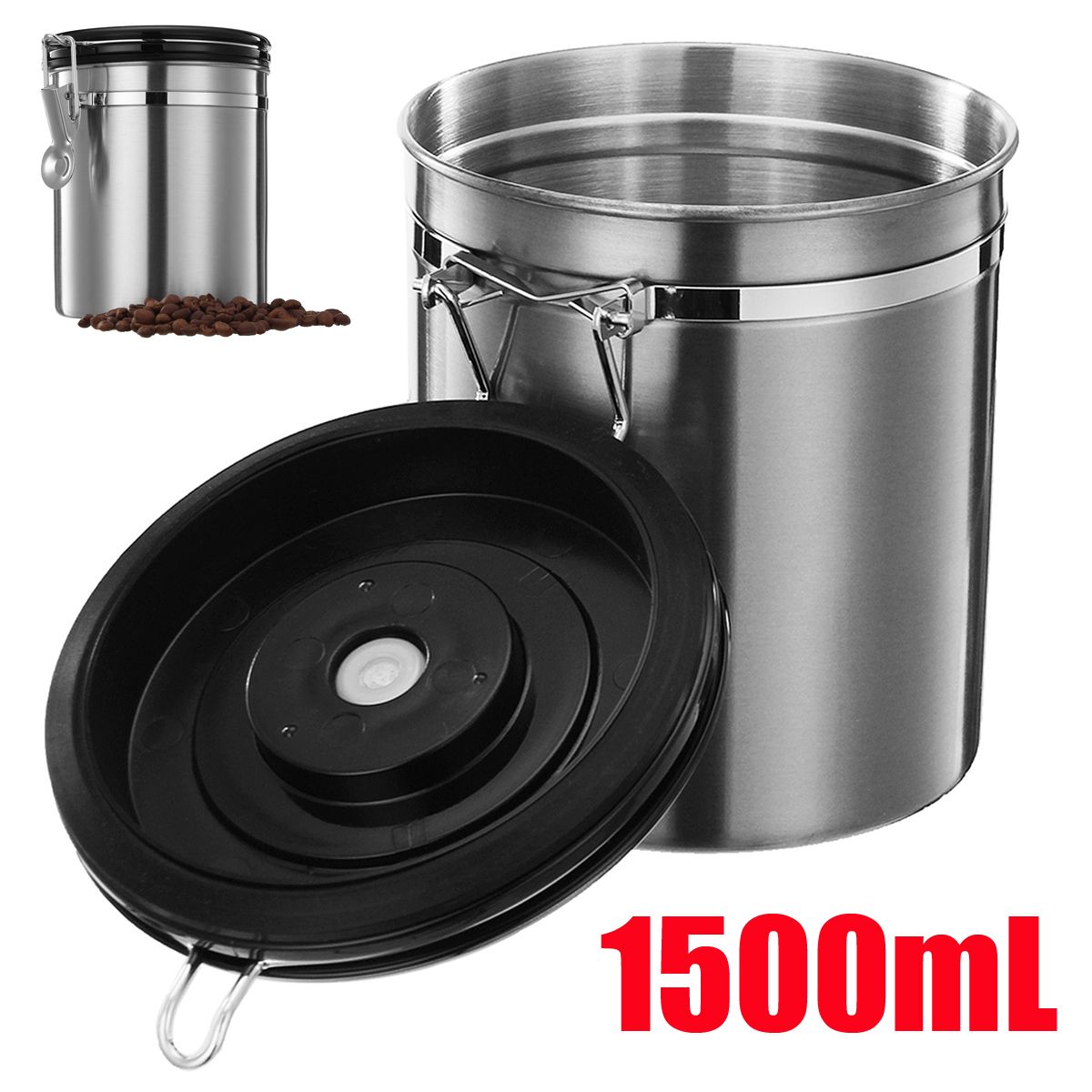 15L-Silver-Stainless-Steel-Sealed-Coffee-Bean-Tea-Storage-Canister-Kitchen-Storage-Container-1305839