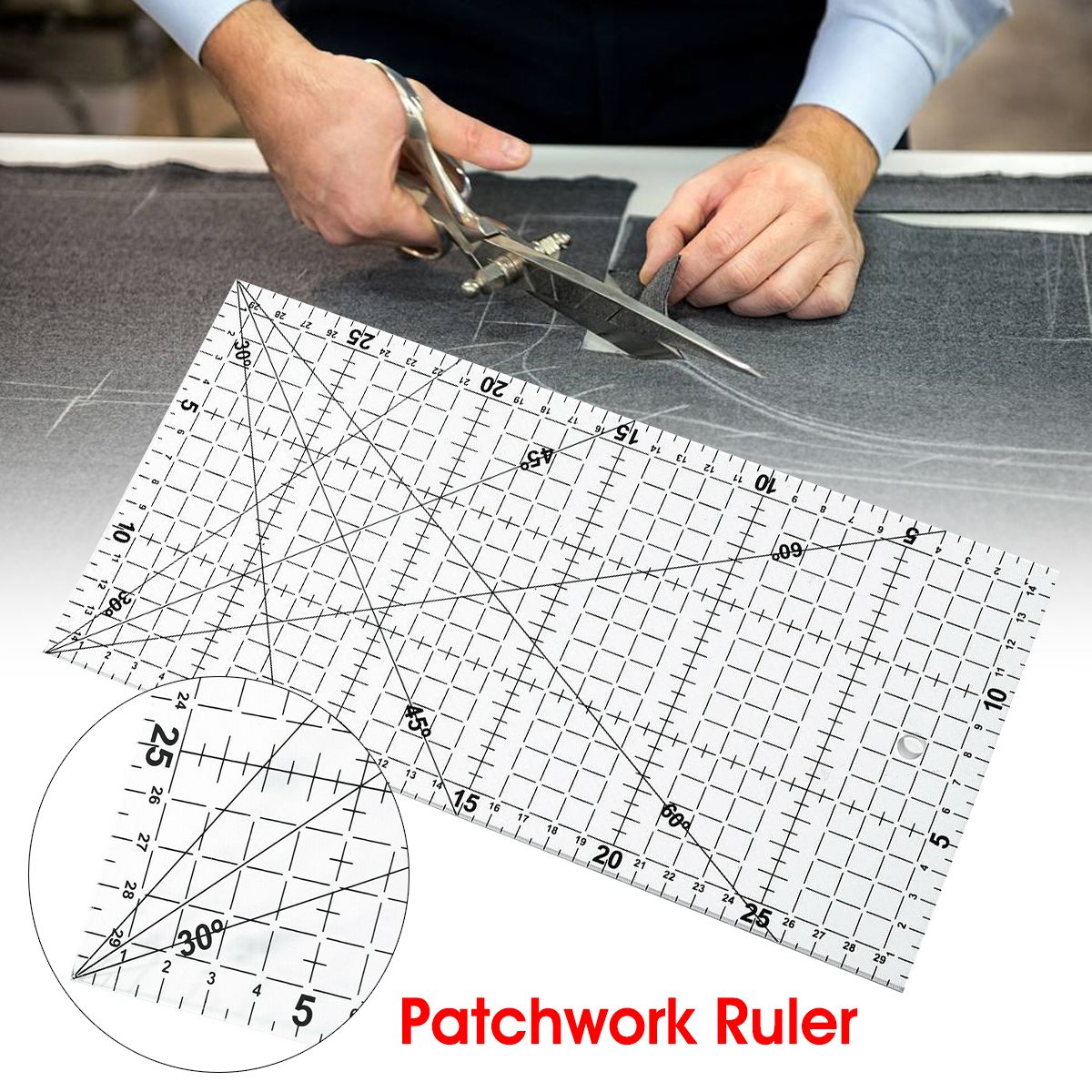 15x30cm-Acrylic-Patchwork-Ruler-Tailor-Craft-Quilting-Tools-Cutting-Transparent-1707056