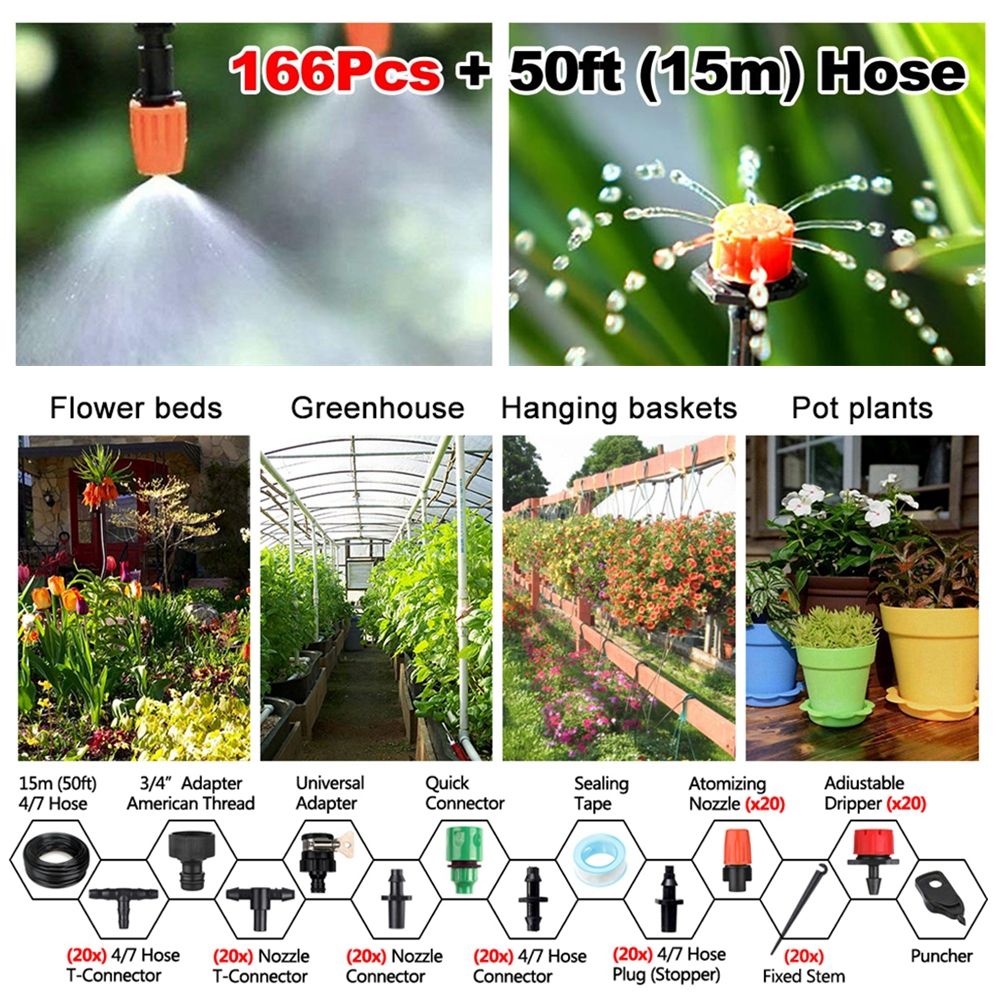 166Pcs-50ft-15m-Automatic-Drip-Irrigation-Plant-Watering-Kit-Mist-Cooling-Irrigation-System-for-Gree-1685781