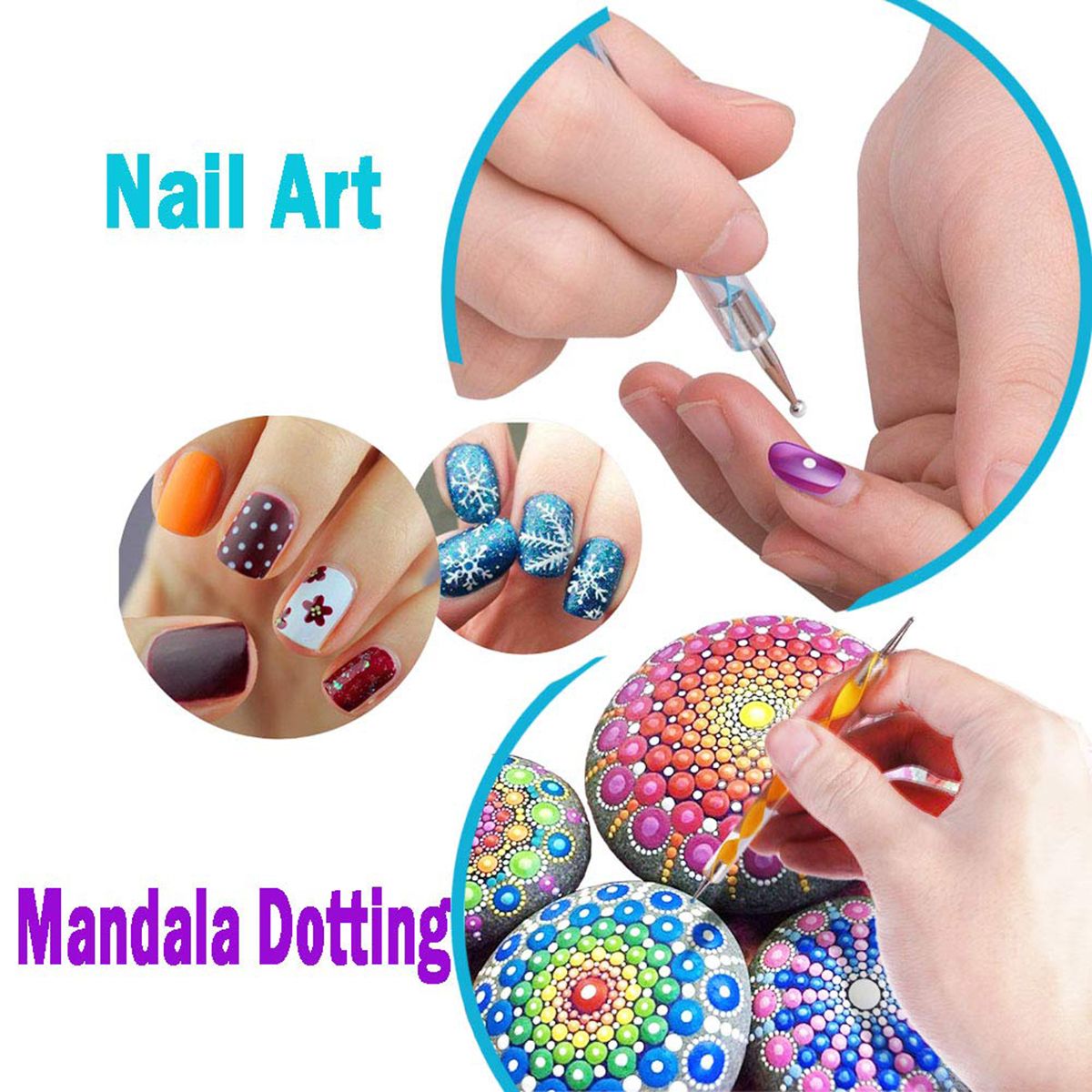 16Pcs-Mandala-Dotting-Tools-Rock-Painting-Kit-Dot-nail-Art-Pen-Paint-Stencil-1530927