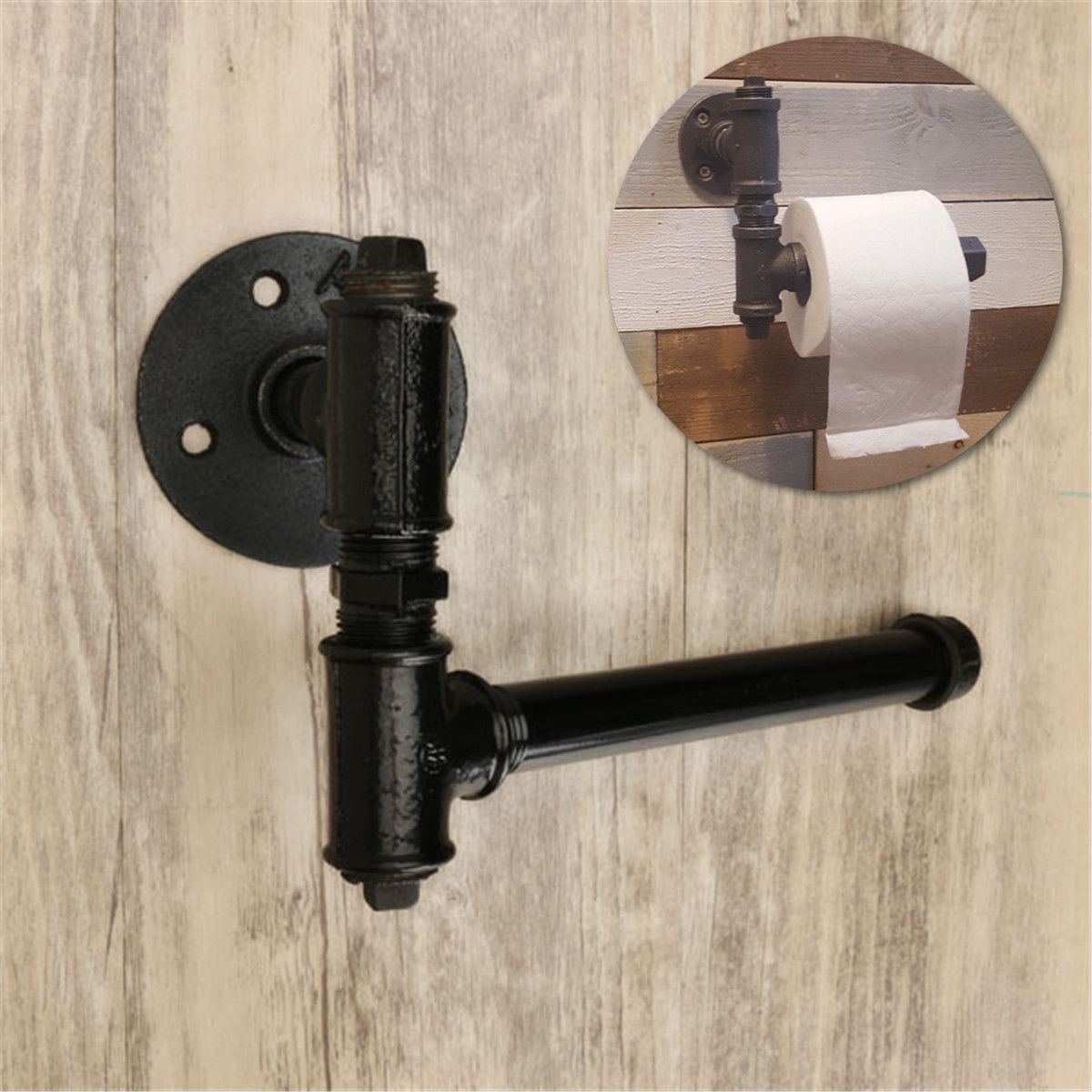210mm-Industrial-Retro-Iron-Pipe-Tissue-Paper-Roll-Holder-Toliet-Wall-Mount-Hanger-1176525