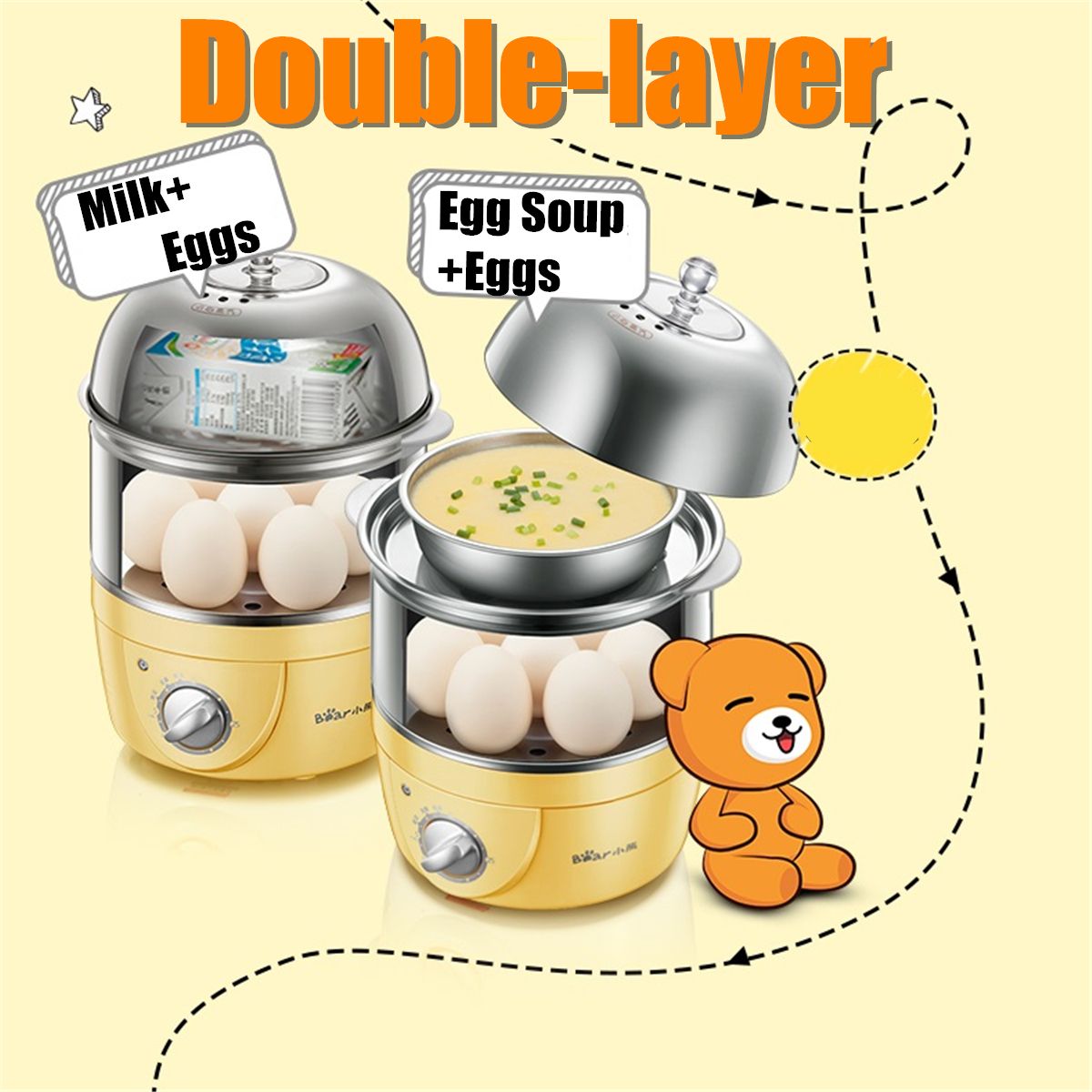 220V-360W-Yellow-Stainless-Steel-Egg-Boiler-Machine-Multi-function-with-Automatic-Power-Off-for-14Pc-1481736