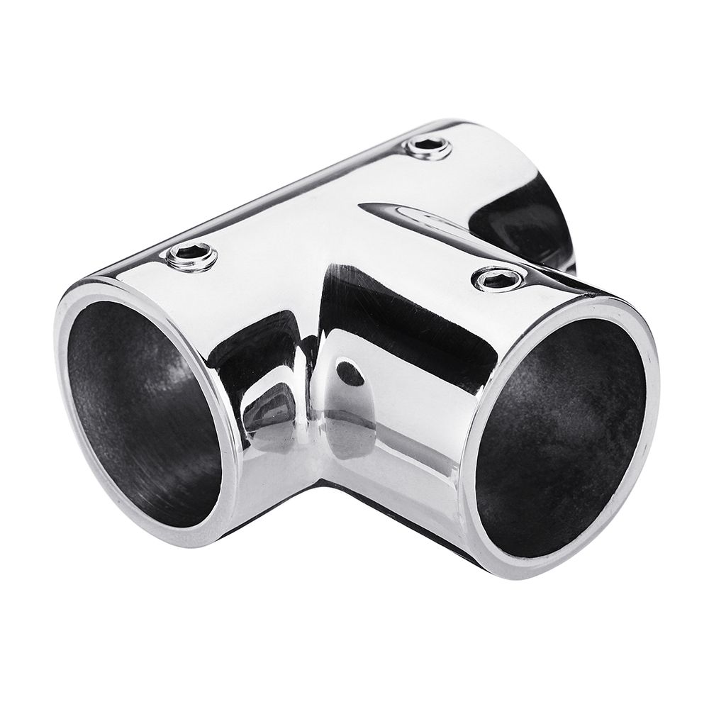 22mm-78-Inch-316-Stainless-Steel-3-Way-90-Degree-Tee-Yacht-Marine-Boat-Handrail-Fitting-1338284