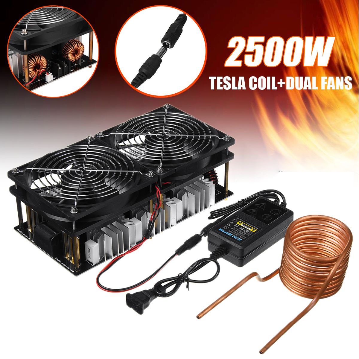 2500W-ZVS-Induction-Heating-Board-Module-Flyback-Driver-HeaterTesla-CoilDual-fan-1403168