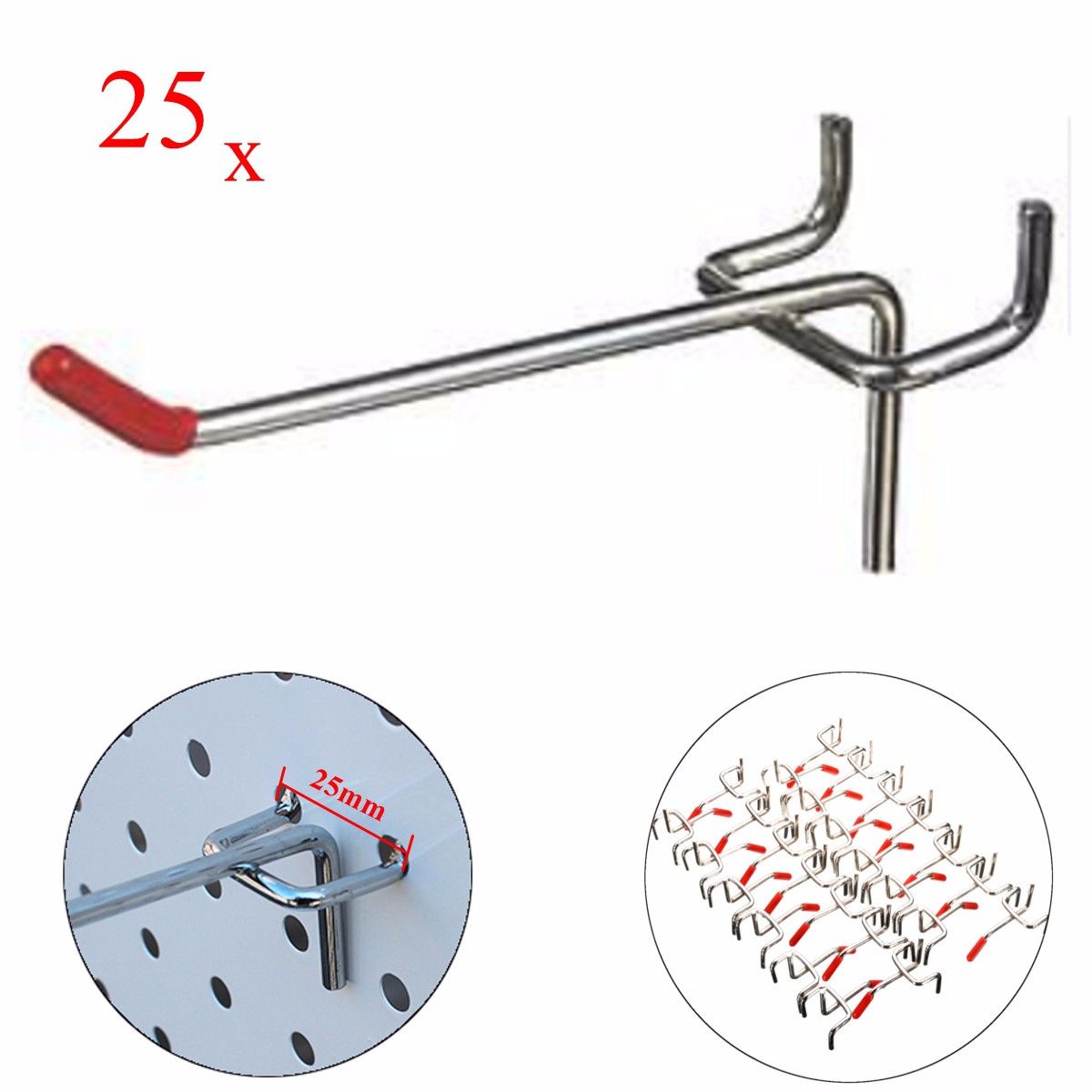 25Pcs-100mm-Length-Peg-Board-Pegboard-Hooks-Garage-Workshop-Hanging-Tool-Storage-Display-Home-Hook-1291529