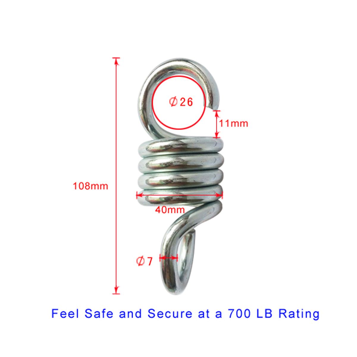 2PCS-Heavy-Duty-Suspension-Hook-Spring-For-2-3-Seat-Hanging-Chair-Garden-Swing-1338489