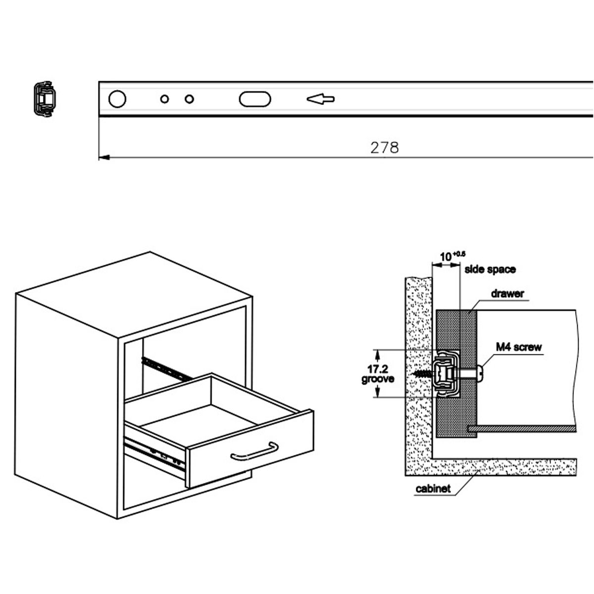 2Pcs-100LB-Locking-Drawer-Slides-Runners-Lengths-8--16-Inch-Ball-Bearing-Fridge-1340746