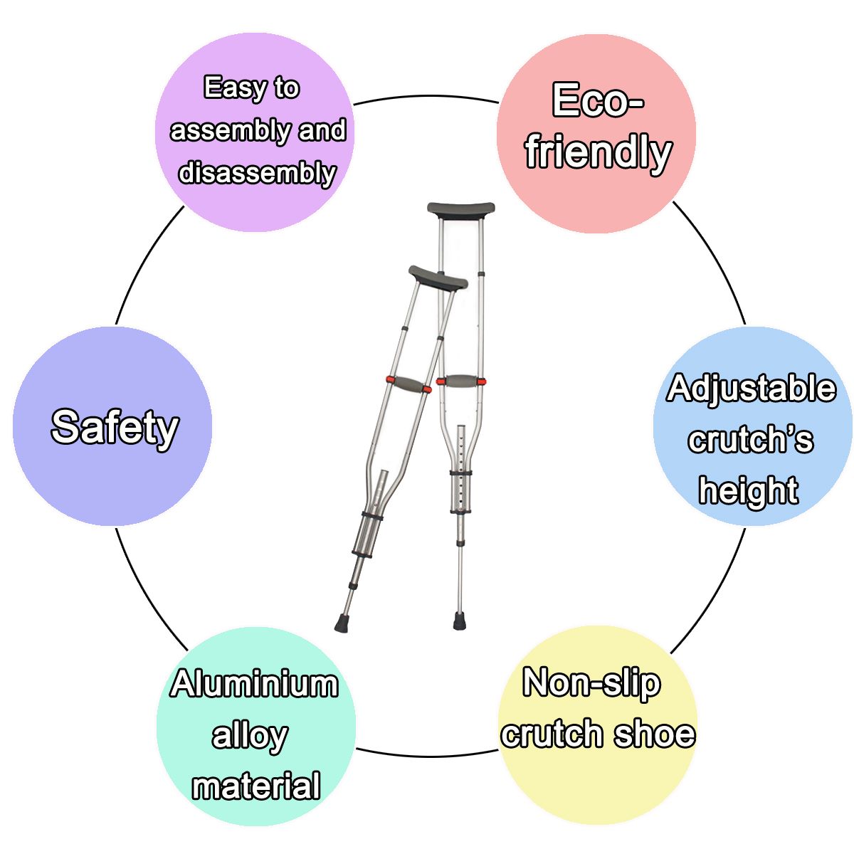 2Pcs-Adjustable-Height-Underarm-Crutched-Aluminium-Alloy-Material-Walking-Stick-Tools-Kit-1395967