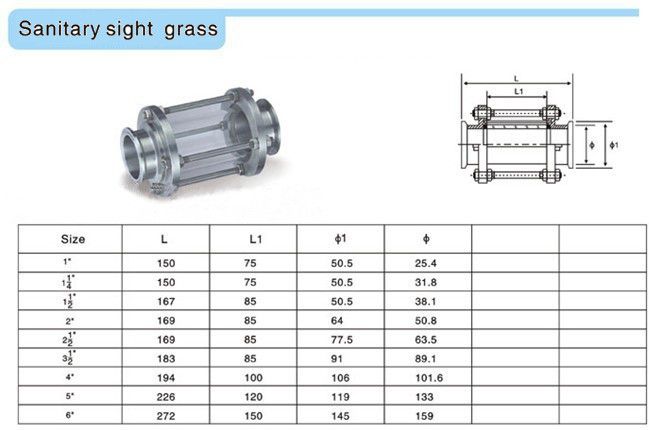 304-Stainless-Steel-Glass-Multiple-Tri-Clamp-Type-Flow-Sight-Sanitary-Fitting-1093012