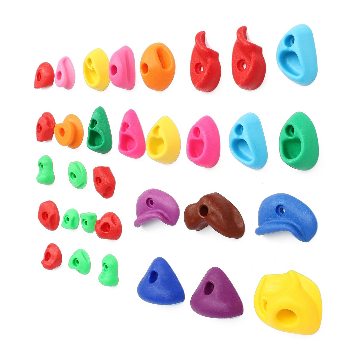 32PCS-Textured-Climbing-Rock-Wall-Stones-Kids-Ascender-Assorted-Color-Bolt-With-Screws-1445353