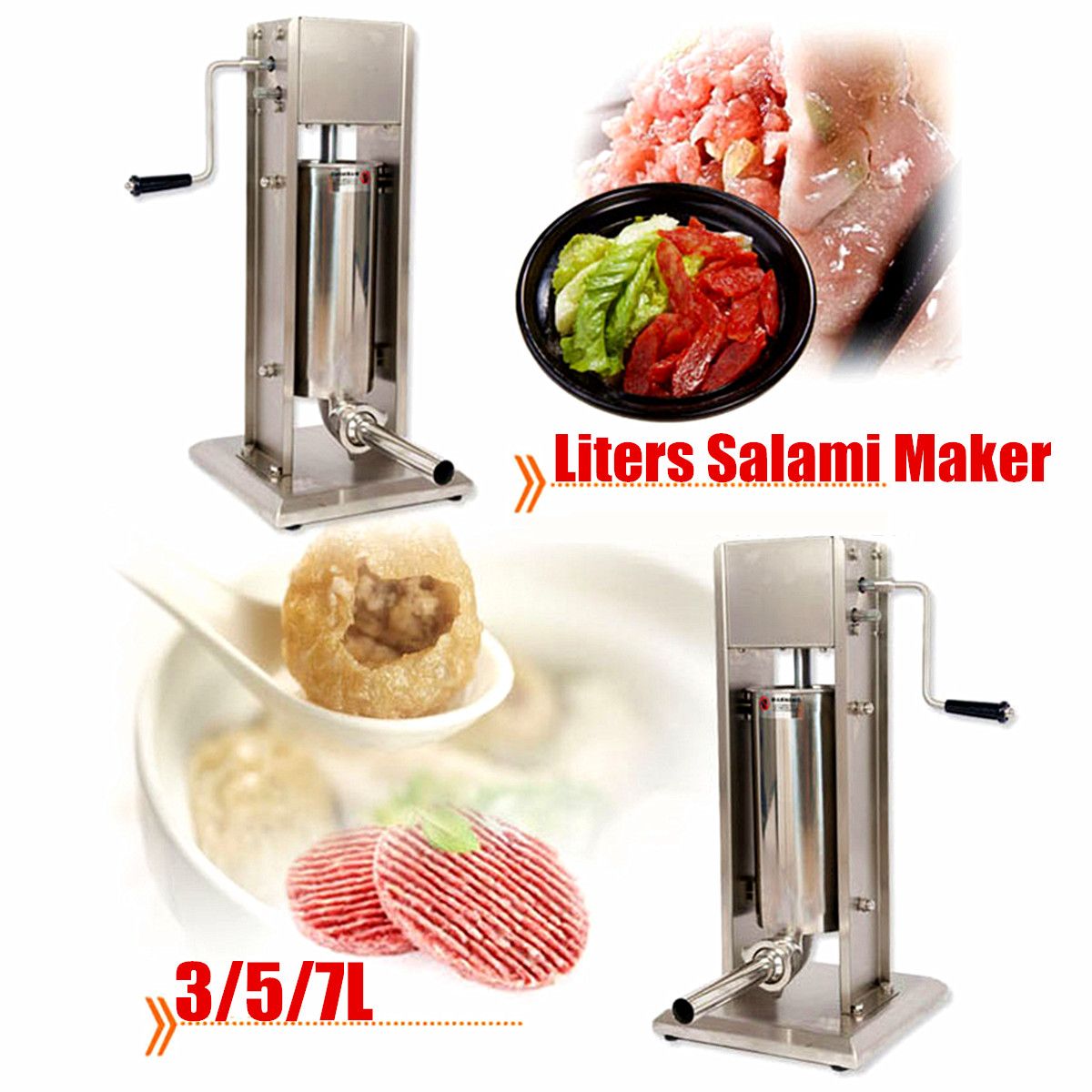 357L-Stainless-Steel-Liters-Salami-Maker-Standard-Meat-Sausage-Filler-Stuffer-Chopper-1385224