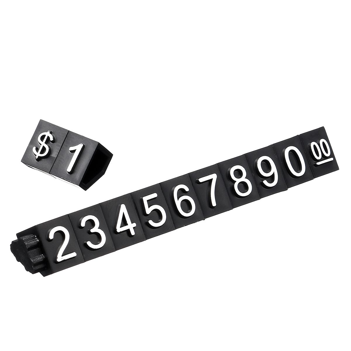 360-Cubes-White-on-Black-Adjustable-Sale-Price-Display-Blank-Tag-Label-Retail-Shop-1321242